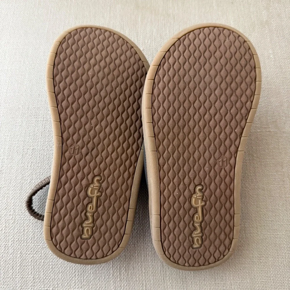 Bluefin Little boys Brown Black Elastic Backstrap Flip Flop Sandals Size 11